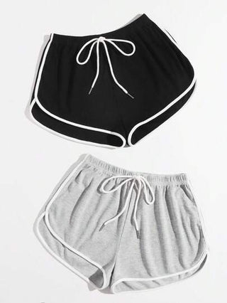 EZwear شورت دولفين بخصر مع عقدة مجموعة من 2 لباس الصيف