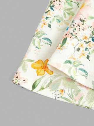 SHEIN MOD بنطلون مطبوع بنمط نباتي مناسب لجميع المقاسات، يتميز بقصة ضيقة واسعة