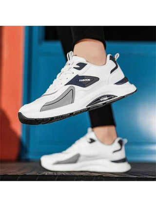 حذاء رياضي رجالي عصري، تصميم علامة تجارية جديدة، جزء علوي من الجلد المقاوم للماء، نعل مانع للانزلاق، مقاوم للاهتراء، مريح، مناسب لركض الرجال والأنشطة العادية والترفيهية الأربع مواسم