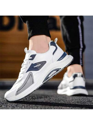 حذاء رياضي رجالي عصري، تصميم علامة تجارية جديدة، جزء علوي من الجلد المقاوم للماء، نعل مانع للانزلاق، مقاوم للاهتراء، مريح، مناسب لركض الرجال والأنشطة العادية والترفيهية الأربع مواسم