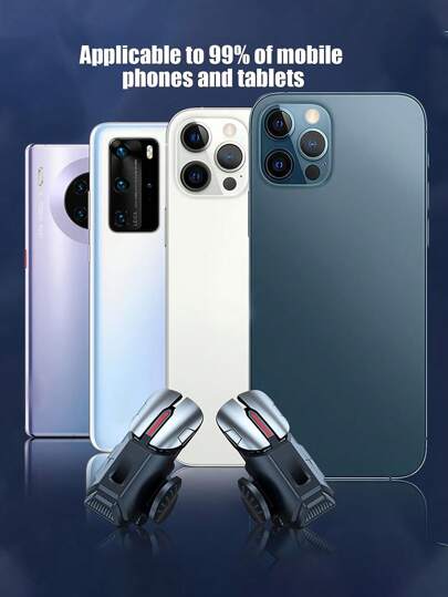 أزرار ألعاب الهاتف المحمول، مشغلات ألعاب الهاتف المحمول، يعتمد مشغل الألعاب المحمول تصميم مشبك فريد يمكن استخدامه مع حماية الشاشة وعلب الهواتف لتحريك وضبط الزوايا والهدف والتصوير بالإصبعين الإبهام والسبابة في اليدين. يقلل التصميم البسيط من استخدام شاشة ال