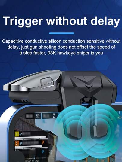 أزرار ألعاب الهاتف المحمول، مشغلات ألعاب الهاتف المحمول، يعتمد مشغل الألعاب المحمول تصميم مشبك فريد يمكن استخدامه مع حماية الشاشة وعلب الهواتف لتحريك وضبط الزوايا والهدف والتصوير بالإصبعين الإبهام والسبابة في اليدين. يقلل التصميم البسيط من استخدام شاشة ال