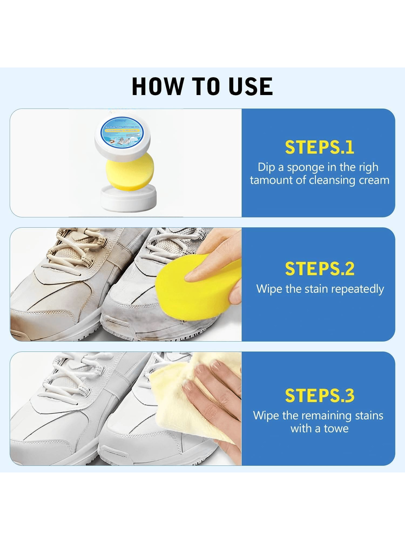منظف متعد الأغراض ومزيل البقع، كريم تنظيف الأحذية، كريم متعدد الأغراض للتنظيف، منظف الأحذية البيضاء مع إسفنجة، منظف الأحذية البيضاء، عصا موحدة لإزالة البقع عن الأحذية