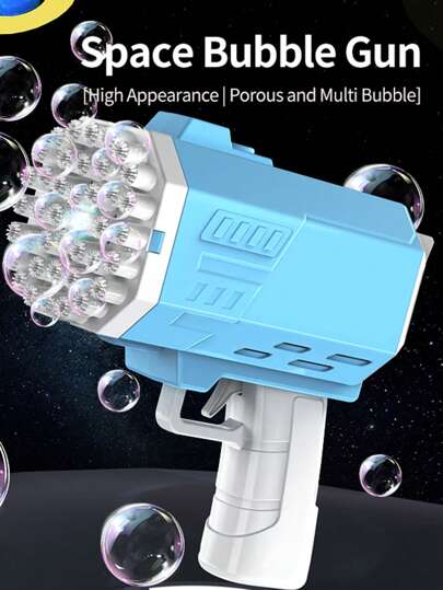 مسدس الفقاعات اليدوي القابل للاستخدام في الأماكن المفتوحة، إطلاق الفقاعات بنقرة واحدة، بخاخ الفقاعات متعدد الفتحات (البطارية وماء الفقاعات غير مدرجين)،ألعاب للاستخدام في المسبح مناسبة لألعاب المسبح،حفلات المسبح ،ألعاب الحفلات للكبار مناسبة لعيد الهالوين/ع