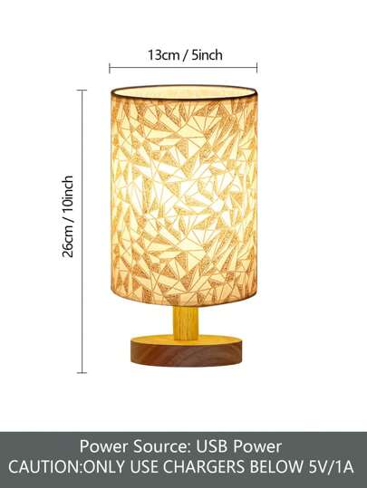 مصباح طاولة إطار خشبي حديث إسكندنافي قماش الكتان، مصباح ليد دافئ إمداد طاقة USB، مصباح إبداعي مناسب لغرفة النوم وغرفة المعيشة وغرفة الطعام والمكتب