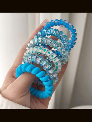 6 قطع/مجموعة ربطات شعر باللون الحلوى للبنات، باندات الشعر، كرانشات الشعر، لا تلحق ضرراً بالشعر