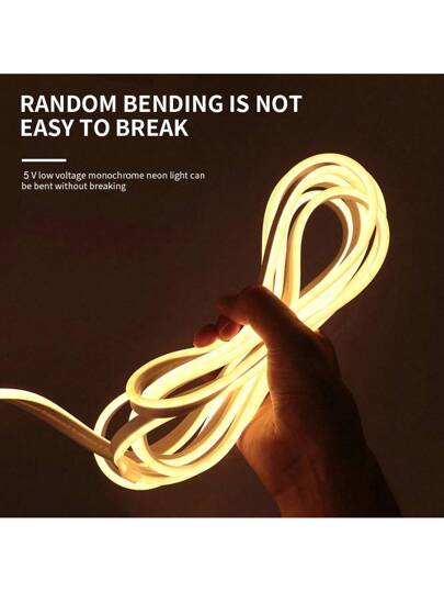 لفة واحدة من شريط الضوء النيوني المرن، بطول يتراوح من 0.5م إلى 5م ، 5 فولت USB، ذو زر تشغيل ، شريط إضاءة LED ثابت اللون، مناسب لغرفة النوم والصالة والحمام والحفلات والزينة الخارجية DIY