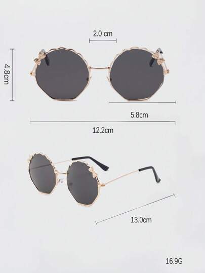 مجموعة نظارات أزياء مزينة بربطة عنق معدنية للأطفال 3 قطع