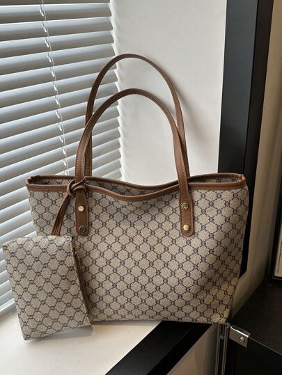 حقيبة كتف نسائية كبيرة السعة حقيبة الطالب الجامعي للتنقل ، حقيبة كتف نسائية، حقيبة يد، أساسي عادي، مناسب للمراهقات والنساء الطالبات الجامعيات ، العمل ، التنقل، الخارج، السفر، النزهات