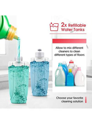 مجموعة واحدة من ممسحة رذاذ الألياف الدقيقة لتنظيف الأرضيات الخشبية، ممسحة الأرضيات الجافة والرطبة مع 2 زجاجة يمكن إعادة تعبئتهما و4 وسادات ممسحة يمكن غسلها وإعادة استخدامها، ممسحة صغيرة للمطبخ للأرضيات الخشبية والبلاط والفينيل واللامينيت