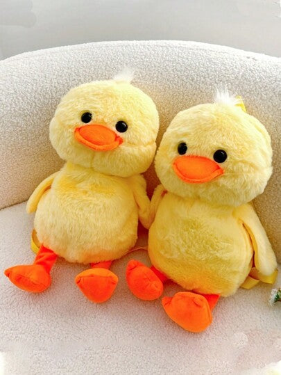 حقيبة ظهر بطة صفراء لطيفة ، حقيبة يومية بحشو الحيوانات المحنطة الكرتونية ، حقيبة مدرسية دمية بطة لطيفة