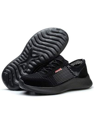 أحذية أمان الرجال بطرف من الصلب ،مقاوم للطعن ، مقاوم للكسر ، خفيف الوزن ، منفذ للهواء ، مزيل للروائح ، مناسب لأعمال البناء والمصانع