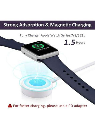 كابل شحن لاسلكي مغناطيسي متوافق مع ساعة آبل، منفذ USB C، متوافق مع ساعة آبل أولترا 2/أولترا/8/7/6/SE/SE2/5/4/3/2 (3.3 قدم/1 متر)، أبيض مناسب للمكتب والسكن والشاحن اللاسلكي المنزلي
