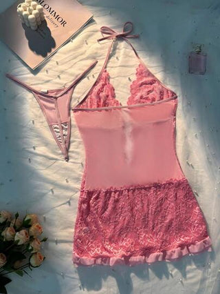 لانجيري حريمي Classic Sexy فستان ملابس داخلية نسائي أنيق بلون أحادي وتصميم من الدانتيل الجذاب