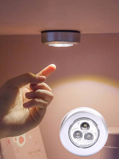 مصباح حائط دائري / إضاءة خزانة LED 1/3/6 قطع، مثالي لتزيين المنزل والمطبخ والخزانة