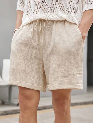 Manfinity RelaxMax شورت رجالي واسع بنسيج صلب عصري للصيف