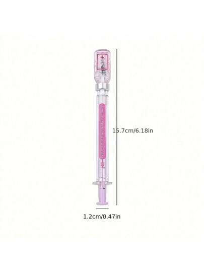 1/3 قطع أقلام مياه بشكل محقنة حقن المياه، أقلام حبر محايد بتصميم إبرة التطعيم ذات شكل مرشات الماء المضغوط المحايدة، أقلام عشوائية