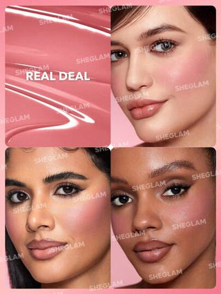 SHEGLAM أحمر خدود سائل Color Bloom-أحمر خدود سائل Real مقاوم للماء يدوم طويلاً ذو صبغة عالية لا يتلاشى توهج طبيعي يدوم طويلاً مكياج خفيف الوزن للوجه عيد الأب التخرج عيد الميلاد العطلة الربيع الصيف Y2K فاخر أزياء مكياج مستحضرات التجميل حفل شاطئ سفر...