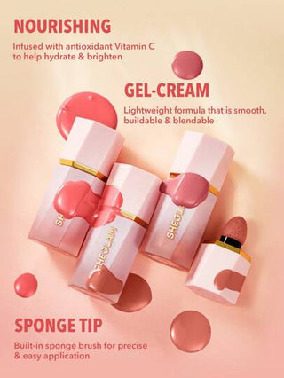 SHEGLAM أحمر خدود سائل Color Bloom-أحمر خدود سائل Real مقاوم للماء يدوم طويلاً ذو صبغة عالية لا يتلاشى توهج طبيعي يدوم طويلاً مكياج خفيف الوزن للوجه عيد الأب التخرج عيد الميلاد العطلة الربيع الصيف Y2K فاخر أزياء مكياج مستحضرات التجميل حفل شاطئ سفر...