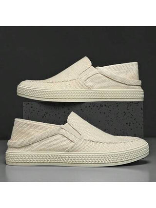 أحذية رياضية كاجوال رجالية بنمط بوهيمي من كانفاس مريحة للارتداء، أحذية صيفية تنفس