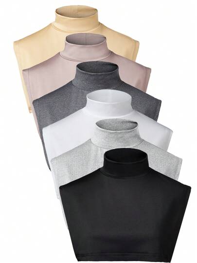 1 قطعة/2 قطعة/6 قطع من القماش الناعم المطاطي في طوق ديكي وهو إكسسوار يومي شامل للرجال والنساء، مثالي للتنسيق مع أي إطلالة بسهولة