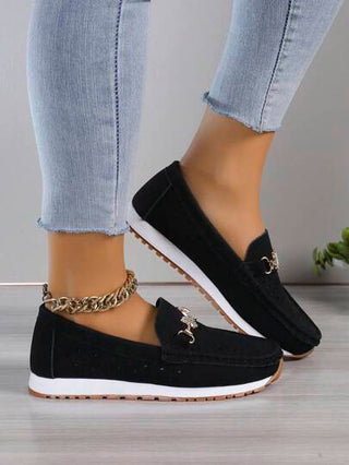 حذاء نسائي جديد من نوع سهل الارتداء سهل التزلج، بكعب منصة مريح ، في مقاس كبير