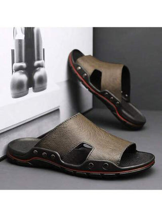 صنادل رجالية عصرية جديدة للصيف، شباشب رجالية عصرية خفيفة مفتوحة من الأمام لشاطىء البحر، نعل سميك مقاوم للانزلاق والتآكل للرجال