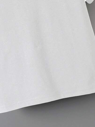 SHEIN تي شيرت عارضة صبي مطبوع عليها شخصيات كرتونية، رقبة دائرية، أكمام قصيرة عادية لفصل الصيف