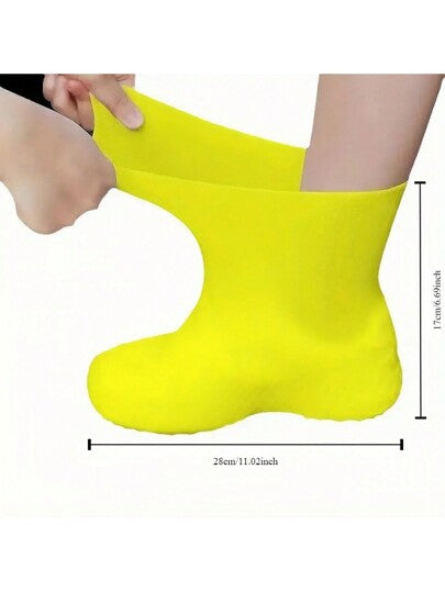 1 زوج من أغطية حذاء مقاومة للانزلاق ومضادة للماء ومحمية - تصميم سميك لزيادة المتانة، مادة مطاطية للمشي في الهواء الطلق وحماية ضد جميع الظروف الجوية للرجال والنساء