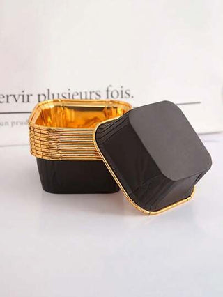 50/25 قطعة من أكواب الخبز الورقية اللامعة والمربعة بحواف ملتفة ومغلفة بغطاء ، لتقديم الكعك في المناسبات والمناسبات الخاصة والحفلات ، مقاوم للزيت والحرارة، موضوع عيد الميلاد/عيد الهالوين