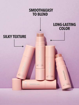 SHEGLAM أحمر خدود Snatch 'N' Blush Stick-Wild Love Cream Blush مقاوم للماء يدوم طويلاً ذو صبغة عالية لا يتلاشى غير دهني متوهج يدوم طويلاً مكياج تجميل نسائي لحفلات وعيد الميلاد أحمر خدود عيد الأب التخرج عيد الميلاد العطلة الربيع الصيف Y2K فاخر أزياء...