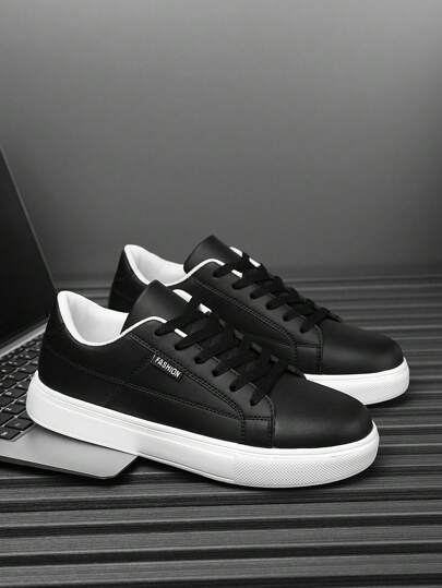 أحذية كاجوال للرجال بطباعة حرفية وألوان متباينة، أحذية مسطحة متعددة الاستخدامات للخارج، أحذية عمل، أحذية طلاب