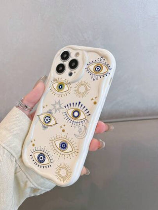 1 قطعة غطاء هاتف محمي بالواقي TPU بتصميم عيون، بسيط وجميل، يمتص الصدمات، متوافق مع هواتف أيفون 11 و 12 و 13 و 13 برو ماكس و14 برو ماكس، متوافق مع أيفون 15 و15 برو و15 بلس و15 برو ماكس، ومتوافق مع سلسلة هواتف سامسونج