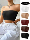 Shein Underwear&Sleepwear Maternity 5قطع/طقم خصر ملابس علوية أنبوبي بدون خياطة مرضعة حمالات بدون سلك