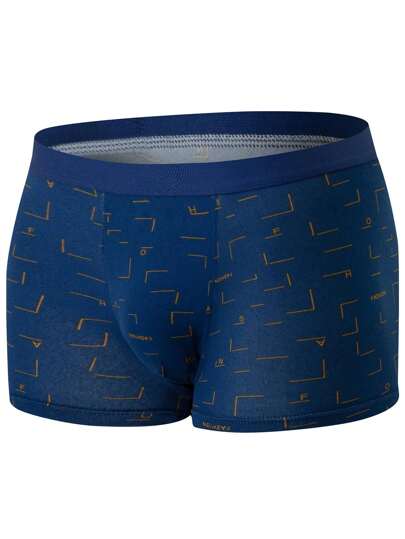 4 قطع من الملابس الداخلية الرجالية ذات القصة المريحة المطبوعة بأنماط منوعة المسامية