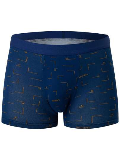 4 قطع من الملابس الداخلية الرجالية ذات القصة المريحة المطبوعة بأنماط منوعة المسامية