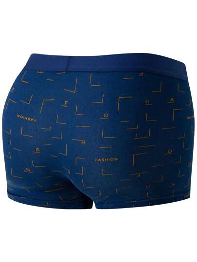 4 قطع من الملابس الداخلية الرجالية ذات القصة المريحة المطبوعة بأنماط منوعة المسامية