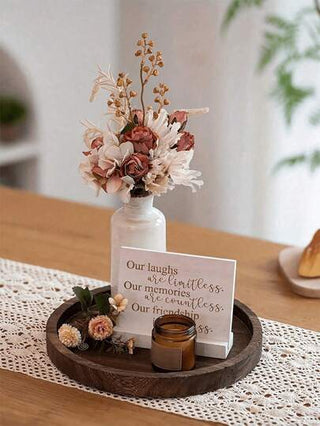 قطعة خشبية للتقديم لديكور حفلة عيد الميلاد الاحتفالية ، شمعدان فارم هاوس ، صينية قهوة عتيقة للغرفة المعيشية ، صينية خشب صلب ، للمطبخ ، هدية عيد الميلاد