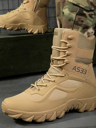 بوت رجالي للمشي في الهواء الطلق بلون الرمال، بوت تخطي الماء وتسلق الجبال للرجال الخوض في الميدان التدريبي التكتيكي المهني، مقاوم للتآكل ومضاد للانزلاق ومريح للغاية للاستخدام الخارجي