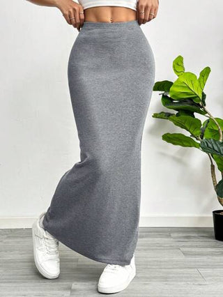 EZwear تنورة ضيقة مصنوعة من الأقمشة المحبوكة باللون الأسود ذات طول حتى الركبة، ملابس رمضان