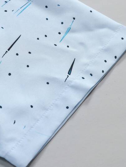 Manfinity Homme قميص قصير الأكمام بطبعة كاملة للرجال لقضاء العطلات على الشاطئ