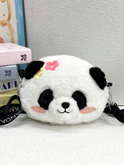 حقيبة كتف باندا محشوة بلش كرتوني جذابة، حقيبة باندا صغيرة على الصدر