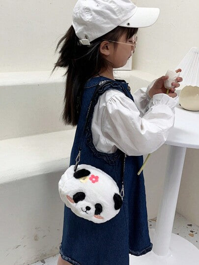 حقيبة كتف باندا محشوة بلش كرتوني جذابة، حقيبة باندا صغيرة على الصدر