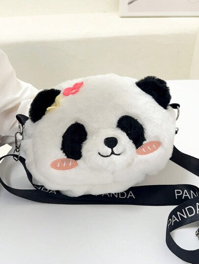 حقيبة كتف باندا محشوة بلش كرتوني جذابة، حقيبة باندا صغيرة على الصدر