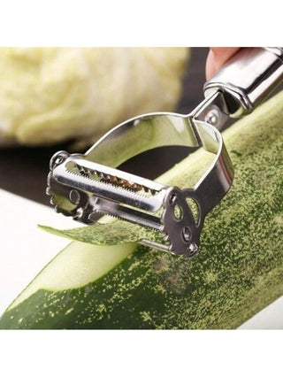 قطعة واحدة من مبشرة جزر البطاطا والخيار عالية الجودة مصنوعة من الفولاذ المقاوم للصدأ، مقشرة خضروات وفواكه للاستخدام في المنزل والتخييم في الهواء الطلق