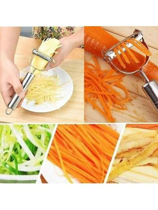 قطعة واحدة من مبشرة جزر البطاطا والخيار عالية الجودة مصنوعة من الفولاذ المقاوم للصدأ، مقشرة خضروات وفواكه للاستخدام في المنزل والتخييم في الهواء الطلق