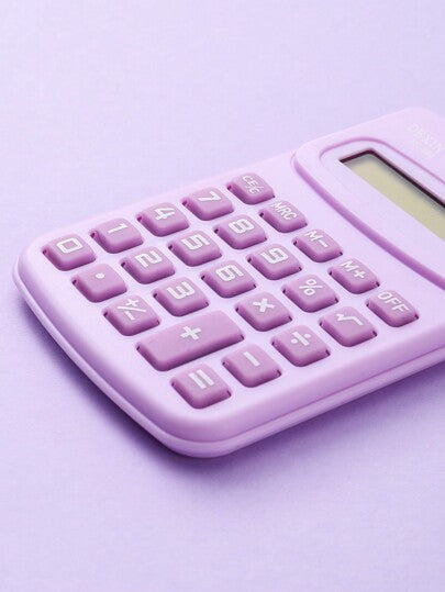 أدوات مكتبية ومدرسية آلة حاسبة محمولة صغيرة بطارية واحدة لونها أرجواني، لوازم مكتبية لطيفة ورائعة للفتيات 8أرقام، عمليات حسابية رياضية وحسابية