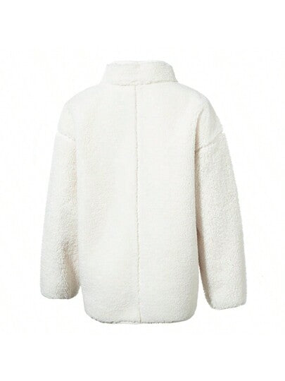 New Balance معطف من الفرو الاصطناعي للنساء، مجموعة 2024، جاكيت بياقة دافئ موضة AWJ33320CIC