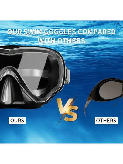 قناع سباحة بانورامي Hd كامل الوجه للكبار 1 قطعة مضاد للغبار والضباب ومع Mas دايف الزجاج المقسى مع غطاء الأنف للغطس والغطس والسباحة