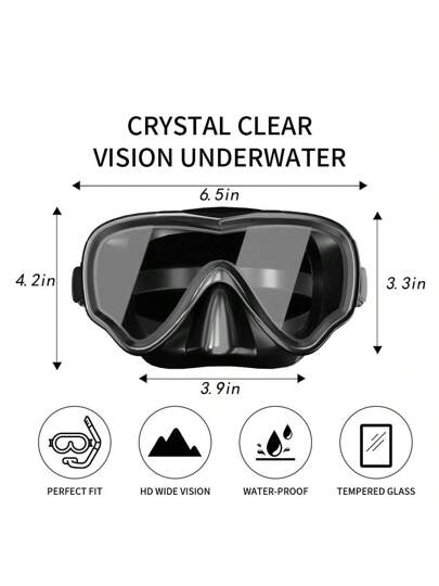 قناع سباحة بانورامي Hd كامل الوجه للكبار 1 قطعة مضاد للغبار والضباب ومع Mas دايف الزجاج المقسى مع غطاء الأنف للغطس والغطس والسباحة